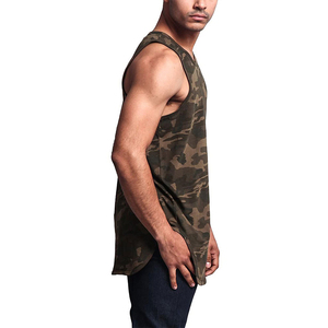 Nouvel arrivage de débardeurs de gymnastique camouflage pour hommes avec col en O uni vêtements d'entraînement de fitness avec logos de lettres personnalisées haut en tricot respirant - Product Image 3