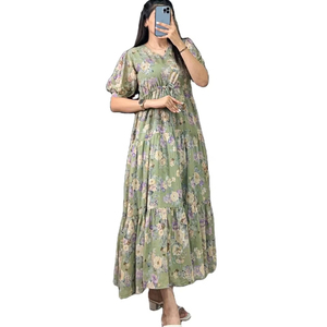 Nouvelle élégance Style moderne lourd Georgette imprimer longue Flair robe à volants femmes cousu Salwar fantaisie numéro de modèle disponible en vrac - Product Image 1