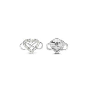 NOVAMART Fine Zarkan <b>Infinity</b> Heart 925 Pure <b>Silver</b> <b>Earring</b> Geometric Stud <b>Earrings</b> Diamond Zircon Pearl Gold Plated for Wedding - Product Image 4