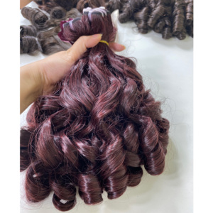 Commande personnalisée Super Double personnalisé Extensions de cheveux humains bruts Remy Bouncy curl Cuticule aligné Vietnamien Grand Stock - Product Image 5