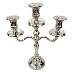 Candelabro exclusivo de 4 brazos para velas, soporte único de Metal y aluminio para decoración de centro de mesa de boda, tamaño personalizado, Base de cristal, estilo INS - Product Image 2
