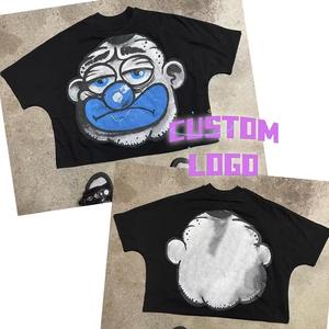 Conception de haute qualité Boxy fabricant Streetwear surdimensionné 100% coton t-shirt pour hommes poids lourd Logo personnalisé graphique t-shirts - Product Image 2