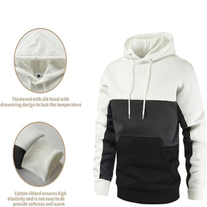 Sweat à capuche d'hiver personnalisé pour homme, en molleton de coton épais avec broderie et impression en relief - Product Image 3