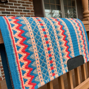 Manta de sillín occidental de lana hecha a mano para Trail Ranch y sesiones diarias de equitación Diseño de tejido grueso con forro de polialgodón - Product Image 1