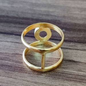 Sólido 925 plata esterlina 7mm redondo doble banda rueda diseño en blanco ajuste semi-montaje 18K chapado en oro fino anillo hecho a mano - Product Image 3