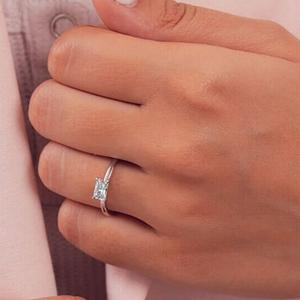 14K Octagon Lab Grown Diamond Ring IGI Gold Lab Creado Diamond Ring para boda F VS1 Anillo de compromiso o banda - Product Image 2