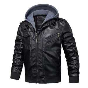 Abrigo cálido a prueba de viento de invierno para hombre con cuello de piel sintética de oveja recién llegado chaqueta de cuero grueso con patrón de camuflaje Formal - Product Image 1