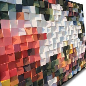 Panneau mural décoratif en bois 3D moderne de luxe fait à la main, design nature morte vert, diffuseur acoustique personnalisable, mariage - Product Image 4