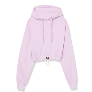 2025 Breathable Polyester Cotton <b>Fleece</b> Long Sleeve Hooded <b>Women</b> Custom Solid Pullover Crop <b>Top</b> Hoodie - Product Image 6