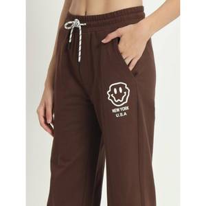2025 pantalones de chándal de algodón marrón de talla grande para mujer, pantalones holgados con cordón de invierno, ropa para niñas con estampado de letras - Product Image 3