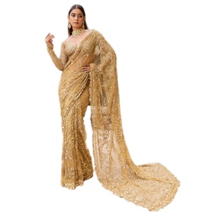 Nouveau FATEMA FASHION Saree complet à motif Bollywood BlockBuster, en mono filet de qualité supérieure, avec sequins multi-couleurs de 5 mm - Product Image 1