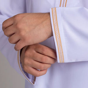 White Color Arabic Men Thobe Jubba Design Online Shipping New Arrival OEM Service OEM Service Low MOQ Best Selling Price - Product Image 5