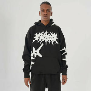 เสื้อฮู้ดผ้ากรดแบบมีฮู้ดสำหรับผู้ชายผู้หญิงเสื้อมีฮู้ดขนาดใหญ่พิเศษปักโลโก้ได้ตามต้องการ - Product Image 1