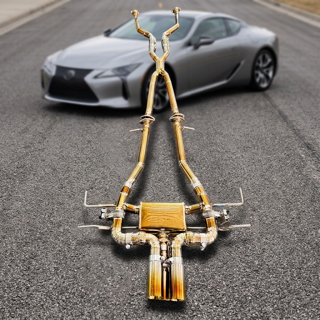VantaFlow 1.2mm Titanium Golden Burnt Valvetronic Catback Exhaust System With Muffler for Lexus LC500 5.0L 2018-2026