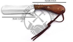 มีดแคมป์ EDC ของผู้ชายทำด้วยมือ1095เหล็กคาร์บอนสูงคาวบอยวัวมีดตัดปลอกไม้วอลนัทและปลอกหนังของขวัญ - Product Image 4