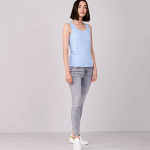 Camiseta sin mangas de gimnasio Simple y Sexy para mujer, camiseta recortada ajustada, último diseño, tallas XS a XXL, venta al por mayor para Fitness - Product Image 4