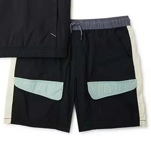 Conjunto de pantalones cortos cortavientos de verano y primavera Unisex hecho a medida Color Block Nylon/poliéster Impermeable Característica Ropa para hombres y mujeres - Product Image 3