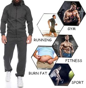 Chándal de invierno personalizado para hombre, traje de correr de dos piezas, ropa deportiva, ropa de entrenamiento - Product Image 4