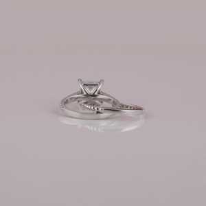 14KT <b>Solid</b> Gold Classic Style Princess Cut Full Eternity Bridal Set Wedding Engagement Lab Grown Diamond Luxury Custom Ring - Product Image 3