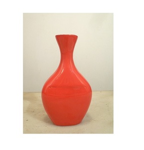 Christmas Decoration Iron Flower <b>Vase</b> Metal <b>Red</b> Hammered Design - Product Image 5