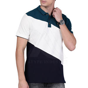 Venta al por mayor de calidad superior de los hombres para los polos mejor material de punto de tela de color de contraste de diseño - Product Image 1