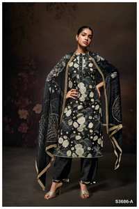 Collection de Salwar Kameez en coton imprimé pour femmes, broderie, prix de gros, vêtements indiens et pakistanais pour occasions spéciales, Ganga - Product Image 2