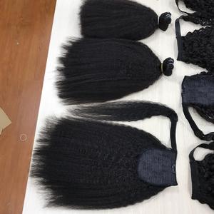 KINKY-Queue de Cheval Naturelle Ondulée à Cuticules Vierges, Cheveux Vietnamiens, Alignés, Noir, 100% - Product Image 6