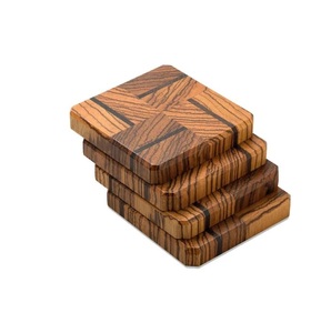 Posavasos de Madera Marrón Oscuro Resistentes al Calor, Diseño Moderno Multicolor, 400 mm de Diámetro para Uso en Mesas de Hogar y Hotel - Product Image 3
