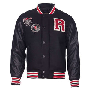 แจ็กเก็ตหนังคุณภาพสูงของผู้ชายเสื้อแจ็กเก็ตหนังแท้ปักลายด้วยกำมะหยี่เสื้อผ้าแนวสตรีทสำหรับฤดูหนาวเสื้อบอมเบอร์ทางการฤดูใบไม้ผลิ XS - Product Image 1