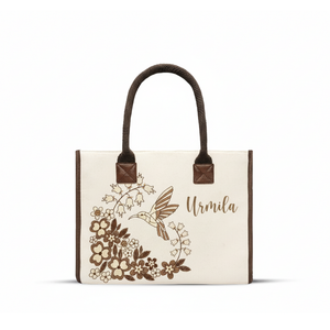 Durable Eco-Friendly <b>Canvas</b> Cotton Tote Bag Personalized Humming Bird Bloom Design Daily Use Food Advertising Promotional Bag - Product Image 1