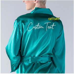 2023 Logo personnalisé soie broderie personnalisée Robe Satin femmes mariage mariée et demoiselle d'honneur Robeshot - Product Image 1