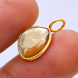 Natural Golden Citrine Gemstone 925 <b>Solid</b> Sterling Silver <b>Gold</b> Plated Handmade Women <b>Pendant</b> Jewelry for Wholesale - Product Image 6