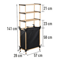 Étagère de salle de bain modulaire multifonctionnelle à trois niveaux en bois, design moderne et tendance, garantie 1 an