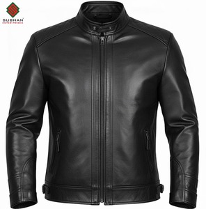 Handmade Synthetic <b>Leather</b> <b>Cafe</b> <b>Racer</b> Motorcycle <b>Jacket</b> | Vintage Biker Style Casual Winter Zipper <b>Jacket</b> for Men - Product Image 1