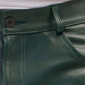 Pantalon en cuir d'agneau pour homme de qualité supérieure, couleur personnalisée, style streetwear, prix bas pour les derniers pantalons en cuir en vente - Product Image 6