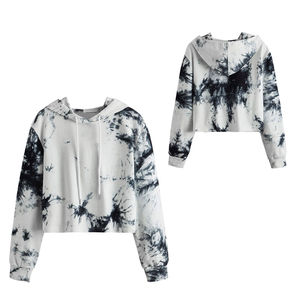 Sweat-shirt court pour femme à manches longues col roulé avec capuche décontracté col montant veste à capuche - Product Image 6