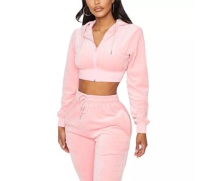 Wholesale High Quality Crop <b>Top</b> Tracksuits Women Customizable Own Logo Design Fitness Style Fitness <b>Winter</b> XS Half Knitted - Product Image 2