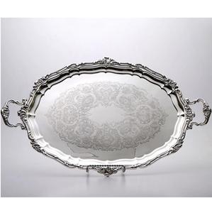 Bandeja de servicio con mango de Metal para decoración del hogar y Hotel, bandeja para servir con asa de Metal para boda, diseño hecho a mano, forma personalizada, decoración de fiesta chapada en níquel - Product Image 6