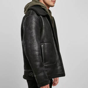 Chaqueta de piel de oveja estilo cremallera de aspecto clásico para hombre, chaqueta de lana interior de peso pesado, chaqueta de talla grande para hombre - Product Image 5