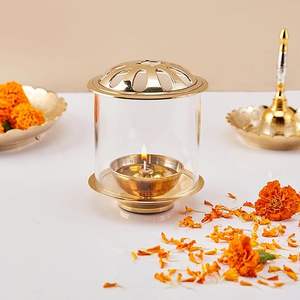 Calidad Superior Latón chapado en oro Bakhoor Oud Quemador Tuerca Servidor Base de vidrio Soporte de diseñador Servin Metal Religioso Navidad Amor - Product Image 3