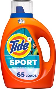 Tide Ultra Sport Liquid <b>Laundry</b> <b>Detergent</b>, 92 fl oz, 65 Loads, <b>Laundry</b> <b>Detergent</b> Liquid with Advanced Sweat plus Stain Fighters - Product Image 4