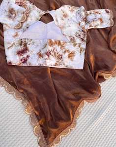 Designer Dames Soie Saree Paillettes Travail Bordure Beau Style Traditionnel Moderne Haute Coton Saree Fête De Mariage Porter Adultes - Product Image 3