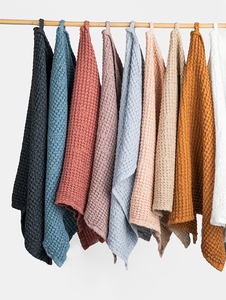 Torchon en coton gaufré torchon de cuisine naturel torchon parfait lin cadeau de fête des mères torchon de cuisine en lin gaufré - Product Image 5