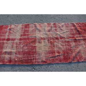 Alfombra Turca Vintage, Alfombra de 3.3x9.5 pies, Alfombra de Retazos Rojo Marrón - Product Image 4