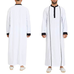 2025 Venta caliente manga larga hombres Thobe ropa islámica árabe Jubba transpirable característica nuevo diseño diferentes colores Tallas grandes - Product Image 5