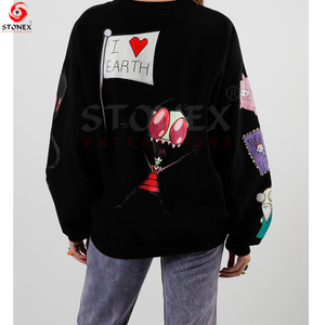 2023 femmes 100% coton sweat à manches longues sur mesure Top vente Streetwear meilleur Design pour vêtements d'hiver respirants - Product Image 4