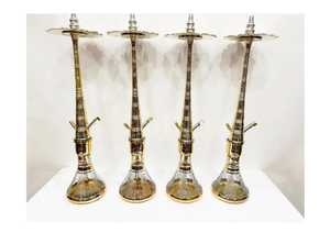 Cachimba de Latón de Tres Niveles con Diseño Tradicional de Lujo, Personalizada, al por Mayor, con Base de Vidrio, Grabada a Mano, de Alta Eficiencia - Product Image 5