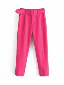 Pantalones profesionales de cintura alta para mujer, nuevos pantalones casuales de Color sólido para verano, estilo frontal plano - Product Image 2