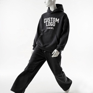 Chándal deportivo de algodón y poliéster, venta al por mayor, chándal personalizado para hombre, Sudadera con capucha de gran tamaño y pantalones holgados, chándal - Product Image 6