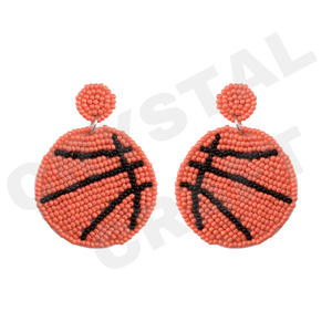 Boucles d'oreilles en perles de drapeau américain vintage pour femmes Orange blanc bleu couleur tissu accessoire élégant pour mariage patriotique - Product Image 3